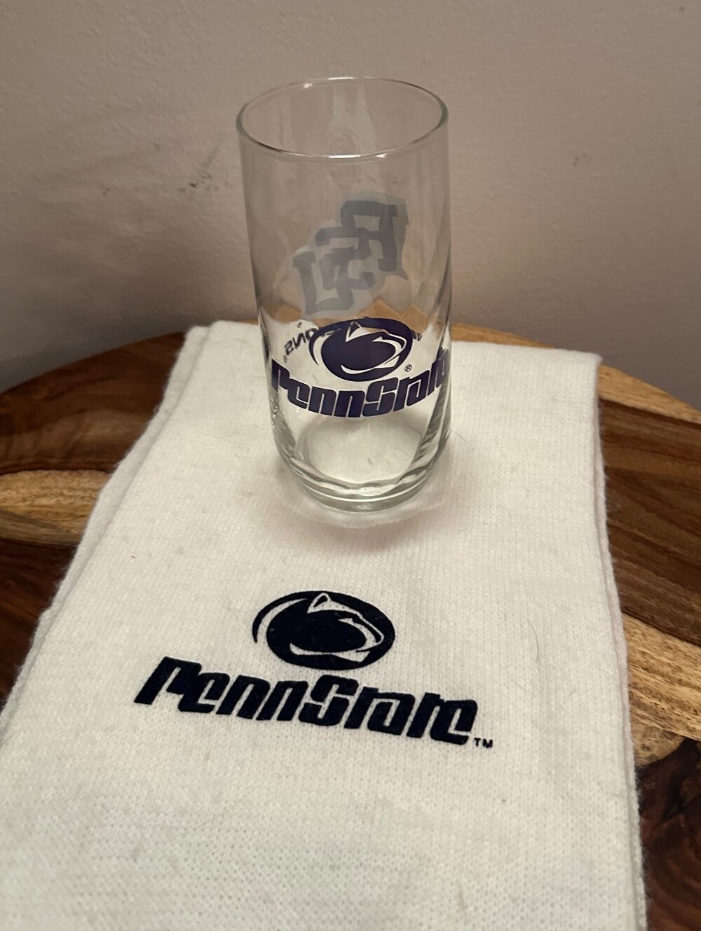 Penn State Branded Clear Glass Tumbler And Scarf